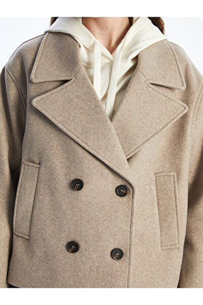 LC Waikiki Kruvaze Yaka Kadın Kaşe Ceket (W5)