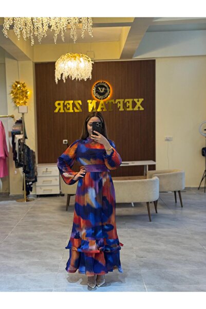 Xeftan zer Elbise karışık renk eli