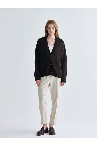 LC Waikiki V Yaka Oversize Kadın Triko Hırka