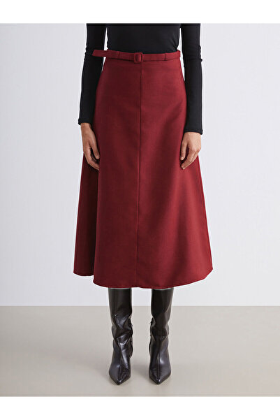 LC Waikiki Beli Kemerli Süet Etek