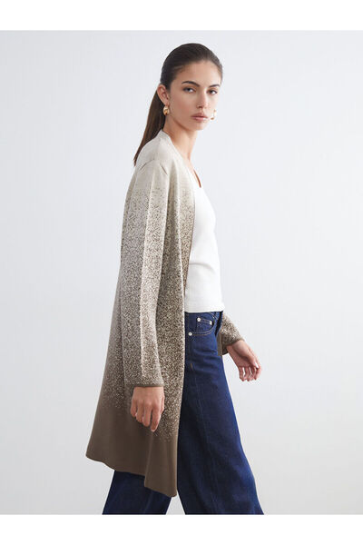 LC Waikiki Şal Yaka Desenli Kadın Triko Hırka