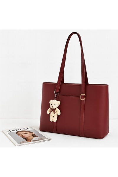 Handley حقيبة كتف ذات سعة كبيرة بتصميم دمية الدب اللطيفة