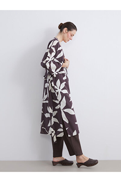 LC Waikiki Γυναικείο κιμονό μεγάλου μεγέθους με μοτίβο σάλι και γιακά της νέα...