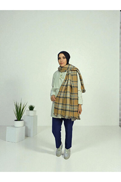 Nöşre Design Double Sided Plaid Pattern Shoulder Shawl Scarf