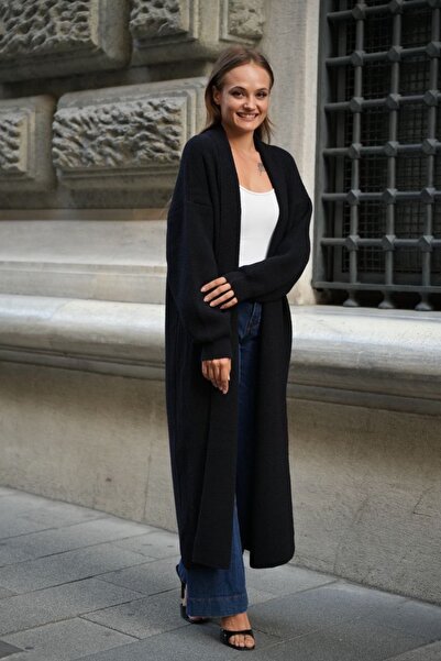 novalook سترة تريكو نسائية طويلة كبيرة الحجم