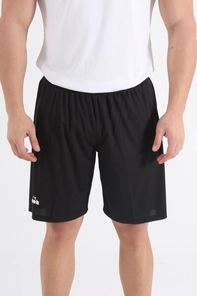 Diadora Enine Kareli Antrenman Şortu Siyah