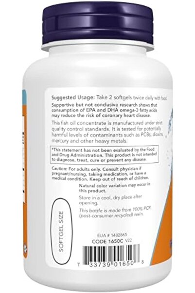 Now Supplements, Omega-3, Molecularly Distilled, 100 Softgels