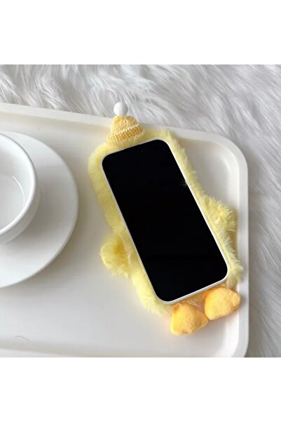 Paw Butik Peluş Civciv Tasarımlı Telefon Kılıfı – Sadece iPhone 11 Pro Max Uyumlu