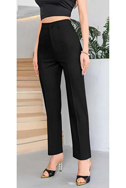 My Reality Fashion Women's High Waist Pocketed Front Grassy Woven Bag Pants