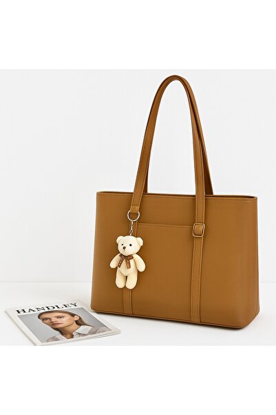 Handley حقيبة كتف ذات سعة كبيرة بتصميم دمية الدب اللطيفة