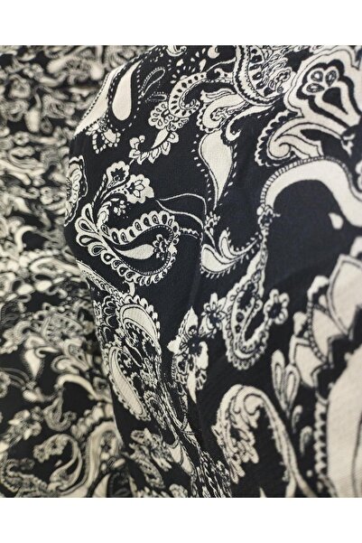 Kumaş Parça Viscoză marocană cu model șal în culori crem (lățime 125 cm x lun...