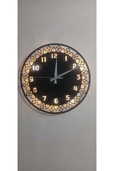 GünceDekor Dekoratif Minimalist Ledli Sessiz Akar Duvar Saati