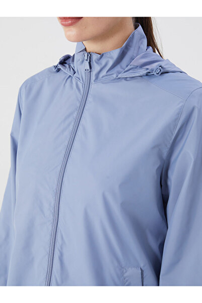 LC Waikiki Γυναικείο αδιάβροχο με μπλε κουκούλα