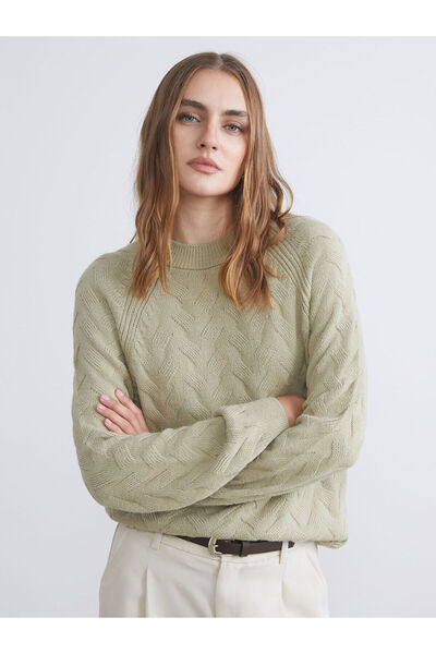 LC Waikiki New Season Crew Neck Self Patterned Women's Knitwear Sweater