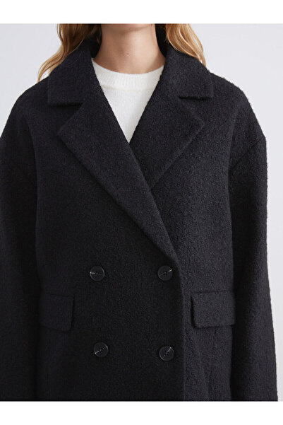 LC Waikiki İzr New Season K Double-Breasted Collar O Oversized Women's Cashmere Coat