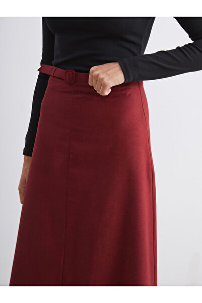 LC Waikiki Beli Kemerli Süet Etek