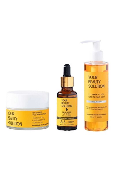 Your Beauty Solution Vitamin-C Cilt Bakım Seti – Yüz Kremi 50ML + Serum 30ML + Temizleme Jeli 200ML