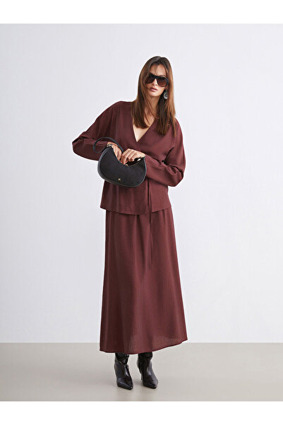 LC Waikiki Fusta texturată cu talie elastică Özmarka, sezon nou