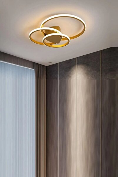 Luzarana Sole Modern Tasarım Eskitme Renk Salon - Mutfak - Hol Beyaz Led 3 Lü...