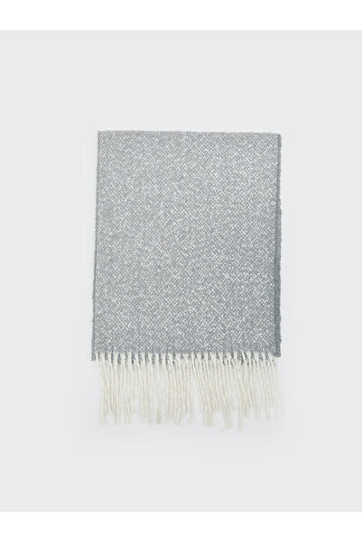 LC Waikiki Gray Plain Tasseled Women's Scarf