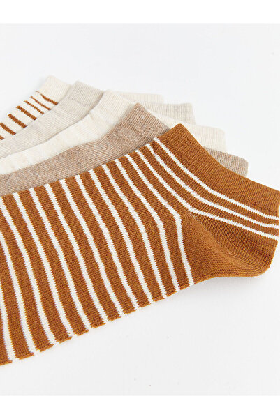 LC Waikiki Artı New Season Striped Women's Booties Socks 5-Pack