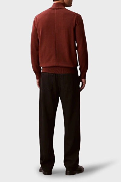 Calvin Klein Pamuklu Regular Fit Yarım Fermuarlı Dik Yaka Kazak LV040BM356XWI Erkek KAZAK LV040BM356