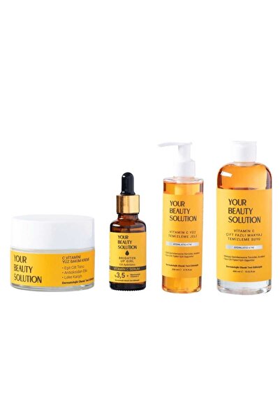 Your Beauty Solution Vitamin-C Cilt Bakım Seti – Yüz Kremi 50ML + Serum 30ML + Temizleme Jeli 200ML + Micellar Su 400ML