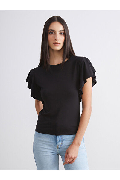 LC Waikiki طاقم الرقبة تي شيرت المرأة