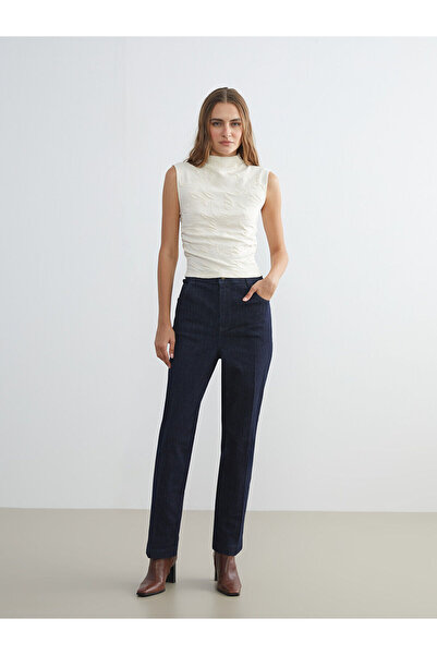 LC Waikiki بنطلون جينز نسائي من إنديجو بقصة مستقيمة