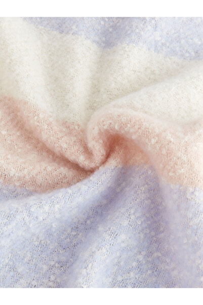 LC Waikiki Eșarfă de damă color-block din țesătură moale cu textura scurtă cu ciucuri