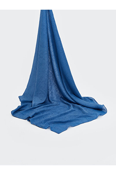 LC Waikiki Alita City Lcw Modest Blue Voile Plain Women's Shawl with a Differ...