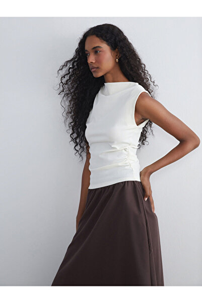 LC Waikiki Özmarka New Season Draped Neck Gathered Blouse