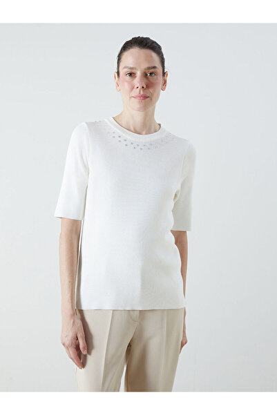 LC Waikiki Özmarka New Season Crew Neck Stone Pattern Women's Knitwear Sweater