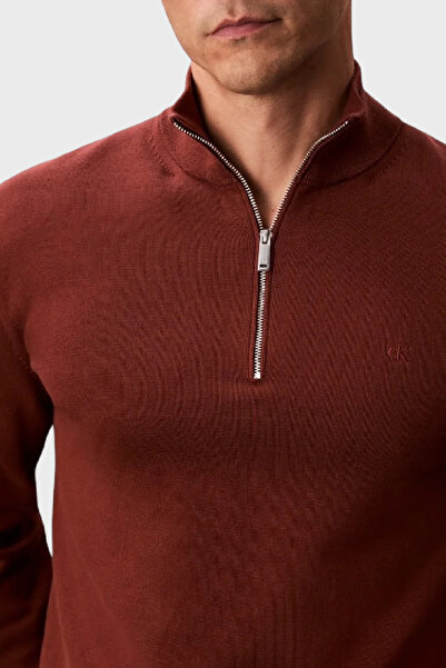 Calvin Klein Pamuklu Regular Fit Yarım Fermuarlı Dik Yaka Kazak LV040BM356XWI Erkek KAZAK LV040BM356