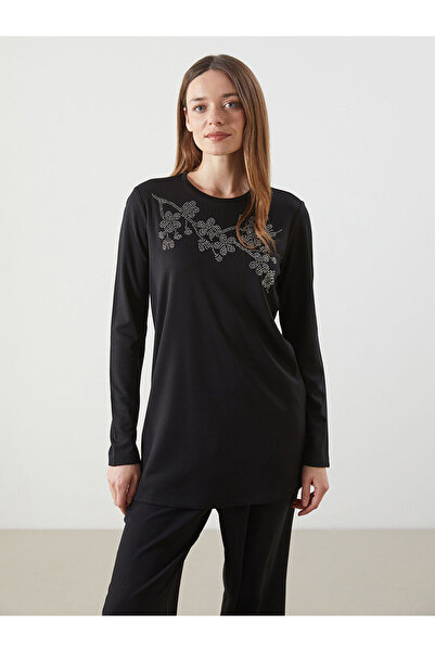 LC Waikiki Γυναικείο τουνίκ LCWAIKIKI Basic με λαιμόκοψη και πέτρες