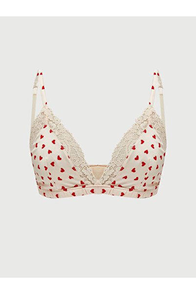 LC Waikiki Pembe Balensiz Dolgusuz Baskılı Saten Fantezi Bralet