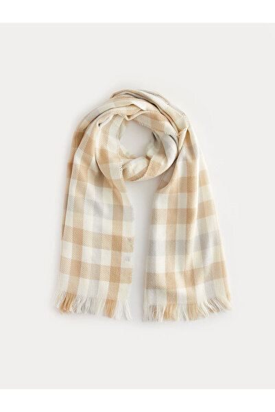 LC Waikiki Peak New Season Fringed Plaid Patterned Women's Scarf