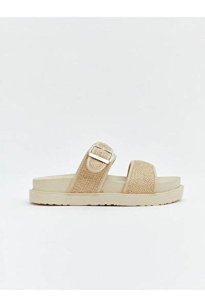 LC Waikiki Beige Double Striped Women's Slippers