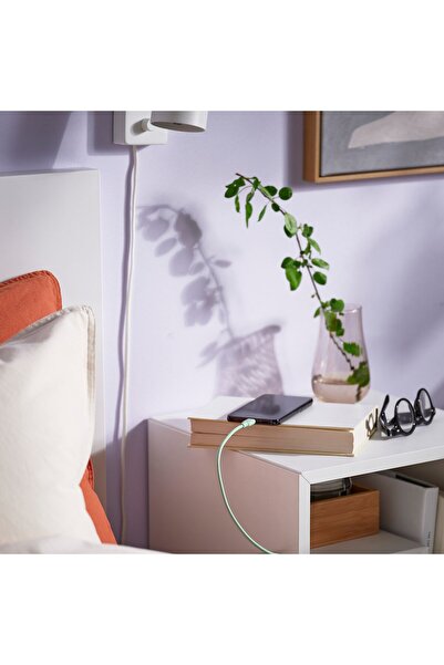 IKEA SITTBRUNN USB-C إلى USB-C، أخضر فاتح، 1.0 متر