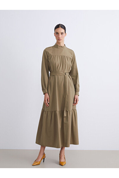LC Waikiki Peak New Season Stand Collar Poplin Dress