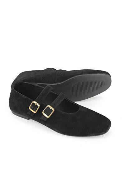 Ziya , Women's Genuine Leather Ballerinas 153111Z4083 Black