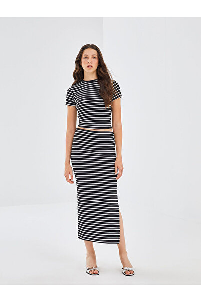 LC Waikiki Suknja za žene iz nove sezone Prugasto sa elastičnim strukom