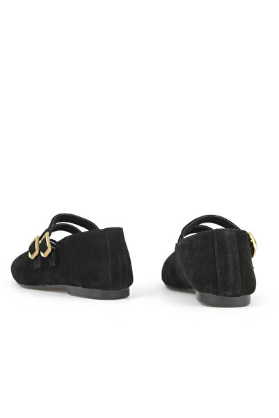 Ziya , Women's Genuine Leather Ballerinas 153111Z4083 Black