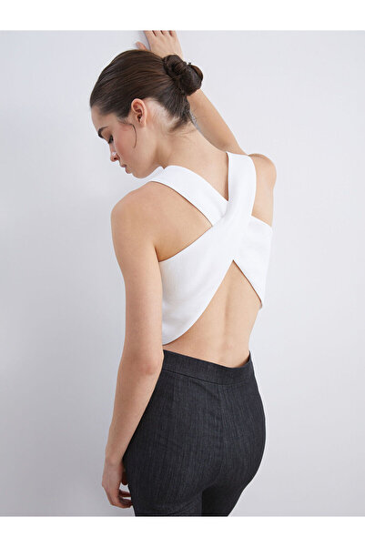 LC Waikiki Екрю V-подібний комір Жіночий класичний жилет