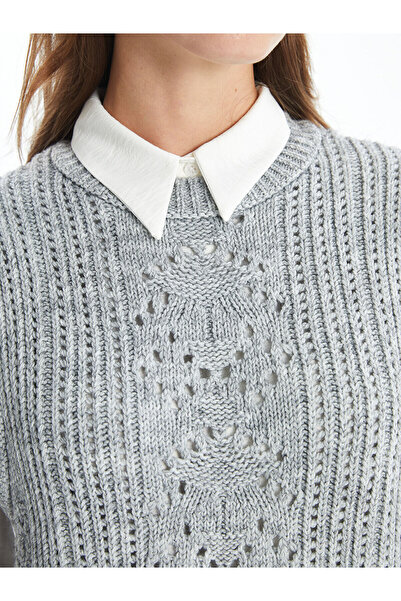 LC Waikiki Crew Neck Openwork Women's Knitwear Sweater