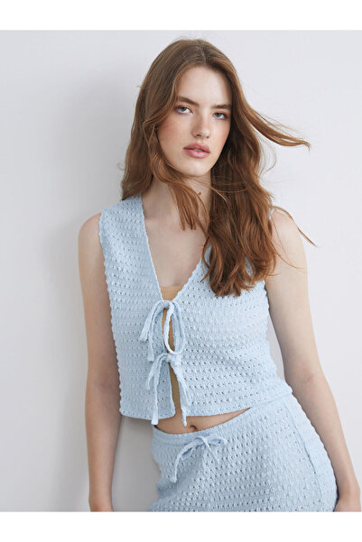 LC Waikiki Özmarka New Season V-Neck Openwork Women's Vest