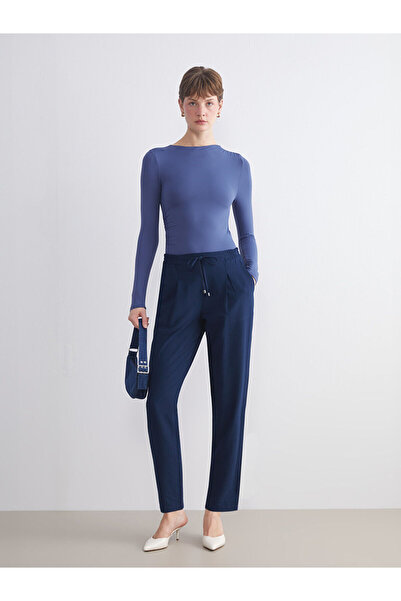 LC Waikiki Vizyon New Season Elastic Waist Carrot Cut Women's Pleated Trousers