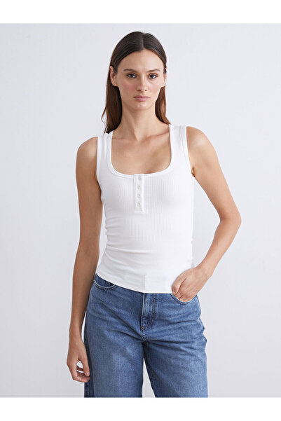 LC Waikiki Ecru U Neck Women's Tank Top