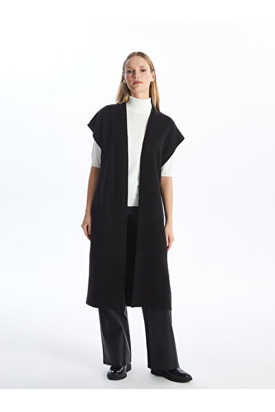 LC Waikiki Şal Yaka Düz Kısa Kollu Oversize Kadın Triko Hırka