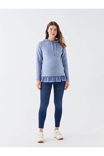 LC Waikiki LCWAIKIKI Maternity Pulover cu glugă, cu mânecă lungă, tricotaje de maternitate